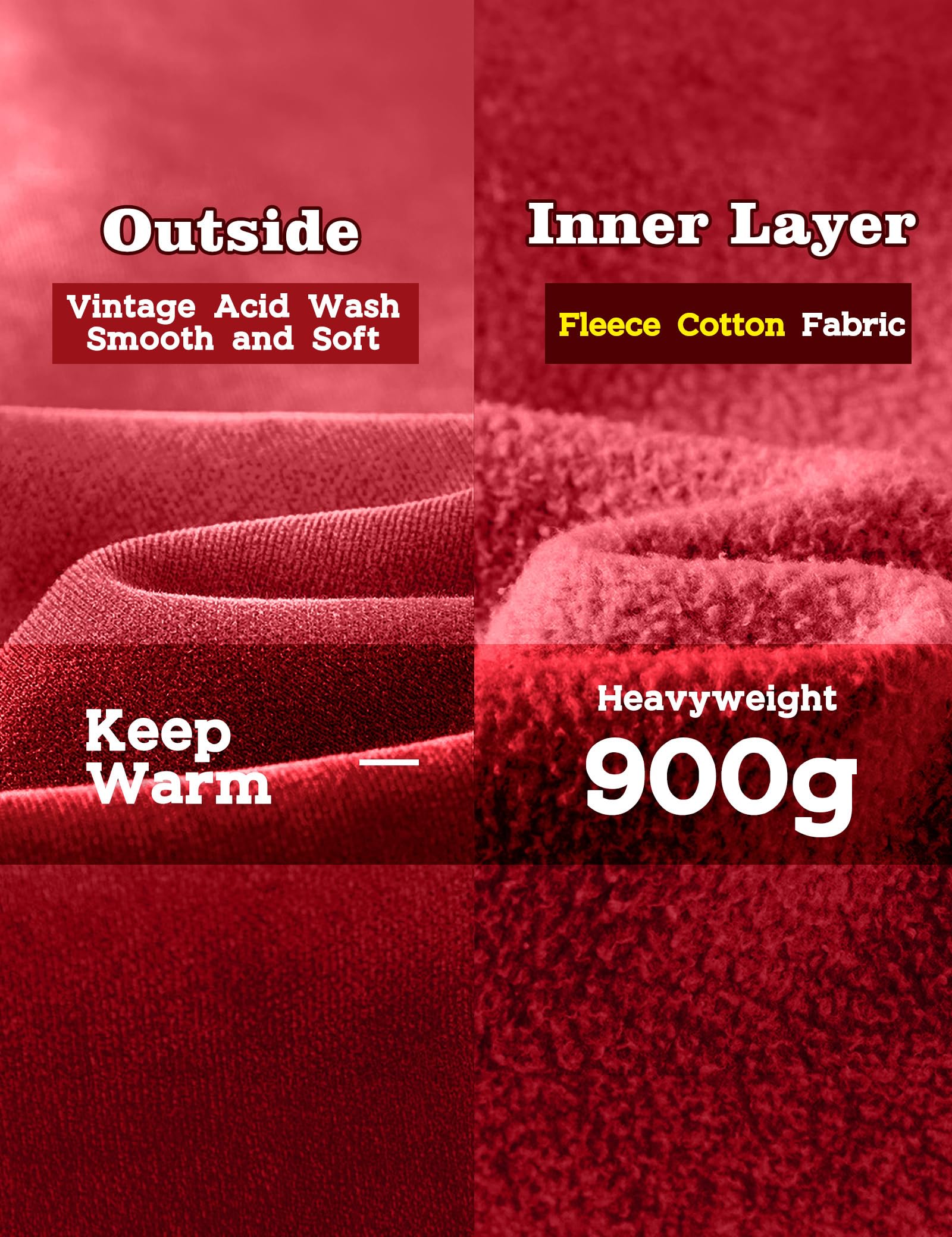 FAIABLE Sudadera con capucha para hombre, de gran tamaño, de felpa, con capucha, retro, pesada, para hombres, parejas, invierno