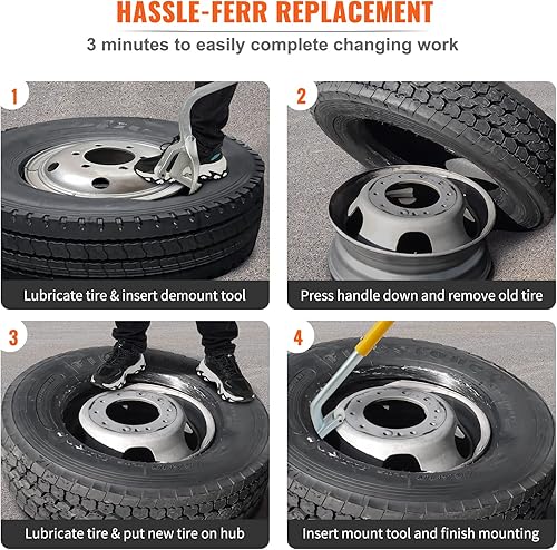 Vista 11 de Vevor Mophorn - Herramienta de montaje de neumáticos de acero de 22.5 a 24.5 pulgadas, herramienta de cambio de semirneumáticos con protector