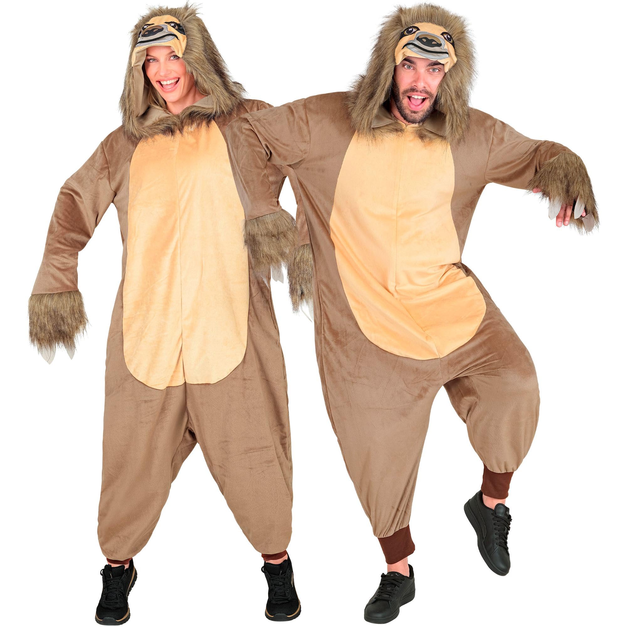 W WIDMANN MILANO Party Fashion 45821 Faultier Jumpsuit, Sloth Brown, XXL