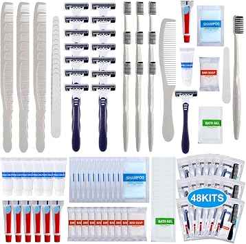 Suclain 48 Sets Hygiene Kits for Homeless in Bulk Homeless Basic Toiletry Kits Care Package Supplies Individually Packed for Men Women Travel Charity Hotel Business