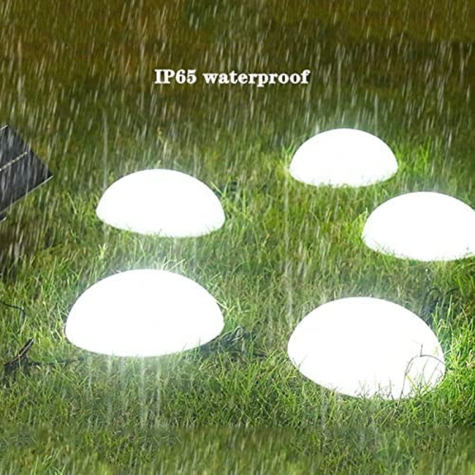 Luces solares de suelo, lámpara de césped impermeable con 5 LED, luz solar decorativa de media bola para jardín, patio, camino, patio, 5 piezas, iluminación de paisaje al aire libre