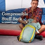 Coleman Big Bay Sac de couchage pour maman, Cool-Weather -17°C/-6°C Sac de repos camping pour adultes avec la ventilation du pied et la batterie de compression, Big & Étendu
