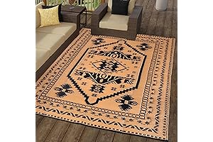 5' x 8' Outdoor Reversible Plastic Straw Rug: Perfect for Outdoor Spaces