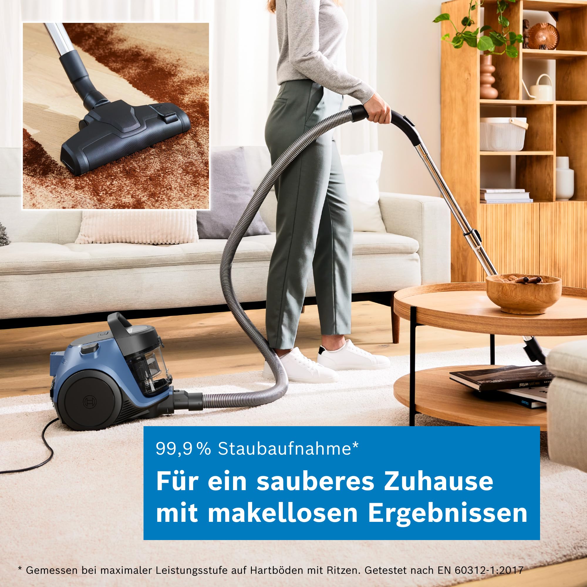 Bosch Staubsauger beutellos Serie 2 inkl. Polsterdüse, BGS05AM, Blau