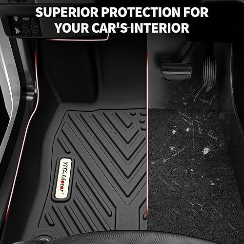Miniatura 8 de YITAMOTOR Alfombrillas compatibles con Hyundai Kona 2018-2023 (sin modelos eléctricos), protección para todo tipo de clima, forro de suelo negro