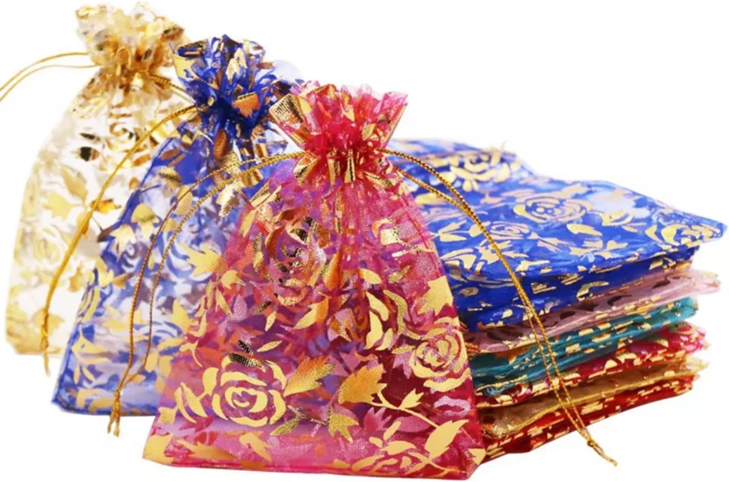 beingelegant PolyesterPack Of 25 (10X14 Cms) Organza Return Gift