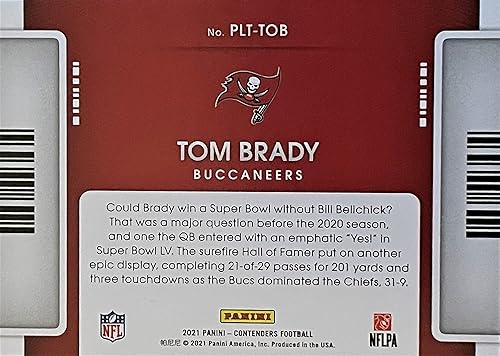 Miniatura 2 de NEW 2021 Panini Contenders TOM BRADY Football Card Short Printed Playoff Ticket - Tampa Bay Buccaneers