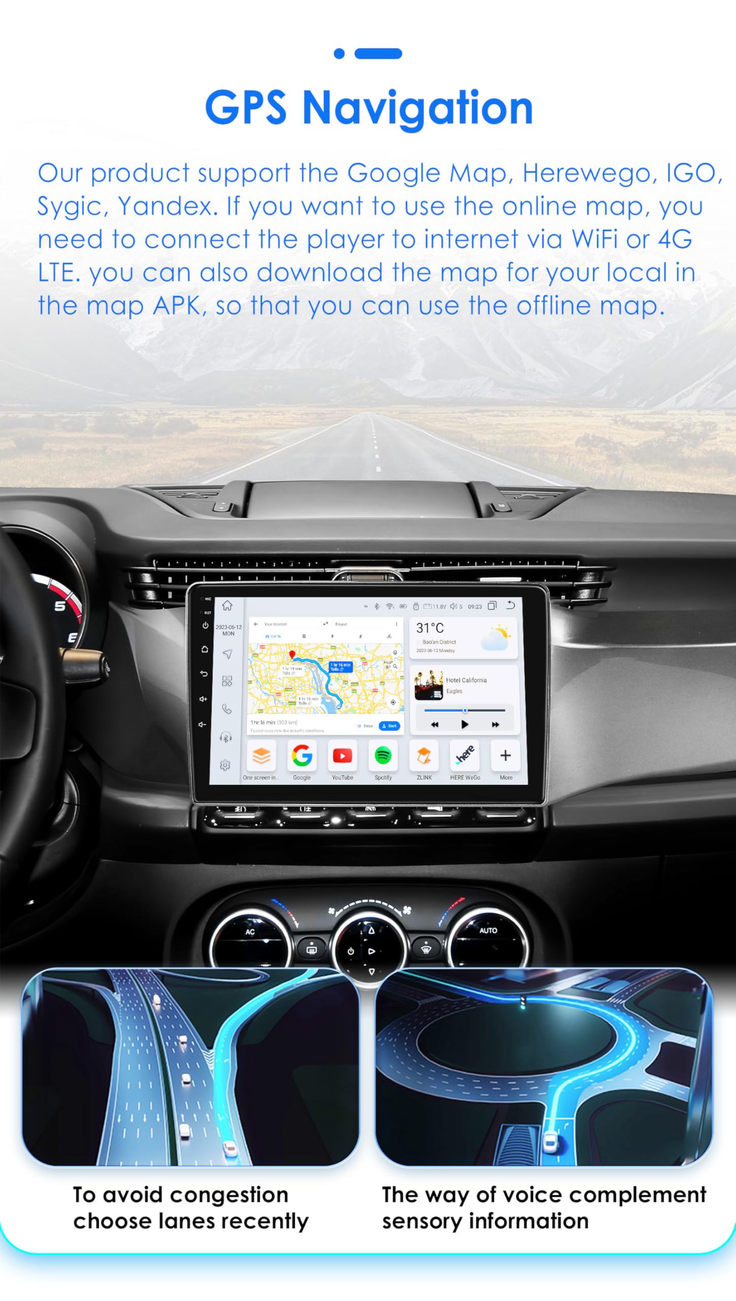 Android 13 autoradio 9 pollici touch screen 8 core per Alfa Romeo Giulietta 2010-2014 WiFi Wireless Android Auto & Wireless Carplay Bluetooth WiFi 4G GPS RDS AM/FM (per 2010-2014)