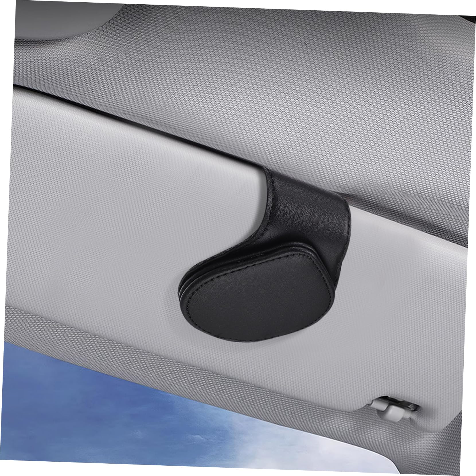 iplusmile 4pezzi Portaocchiali Per Auto Pu Pelle Supporto Per Da Sole Clip Per Visiera Auto Con Scomparti Per Biglietti e Carte Protezione Ottimale