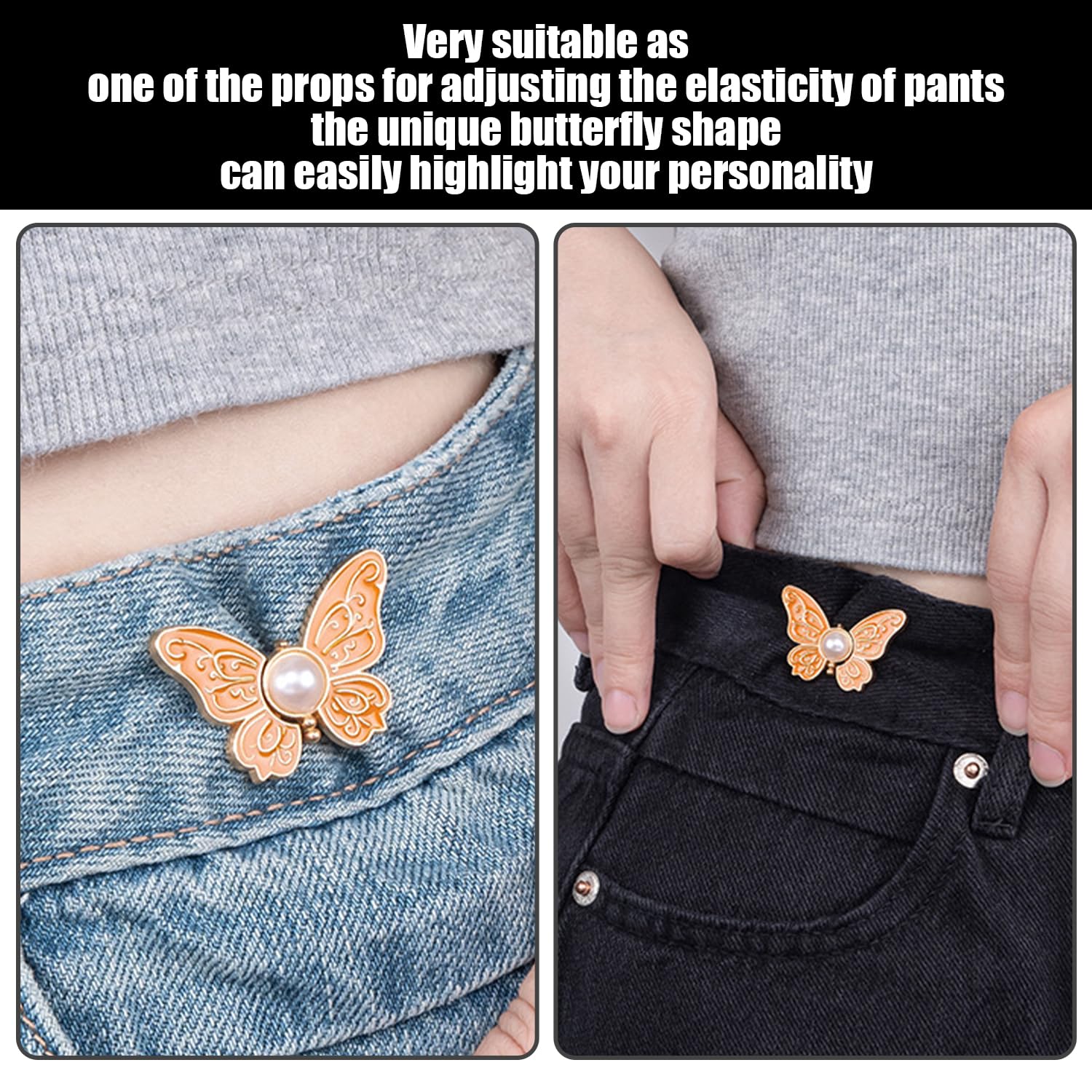 8 Pares De Hebillas De Cintura En Forma De Mariposa, Accesorios De Ajuste De La Ropa, Decoración del Cinturón De Vestir, Piezas A Juego para El Uso Diario De Las Mujeres.