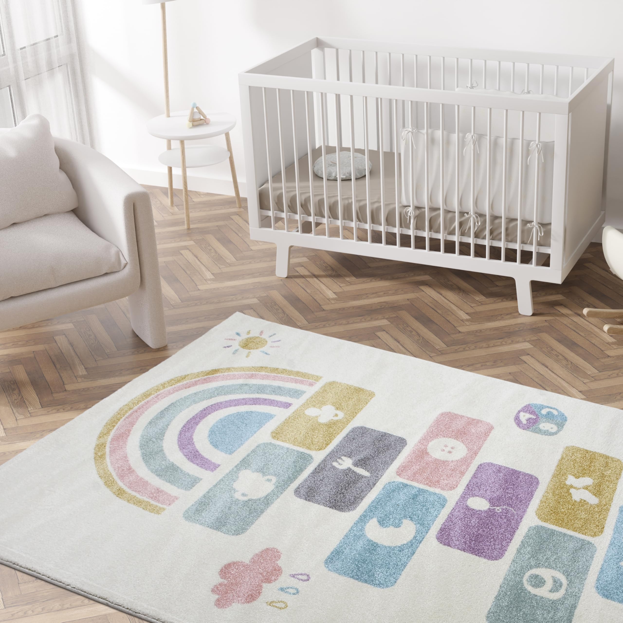 Tapis marelle doux pour enfants – Tapis anti-chute – Tapis de jeu pour garçons et filles – Design moderne, sans danger pour les tout-petits et la chambre de bébé (120 x 180 cm)
