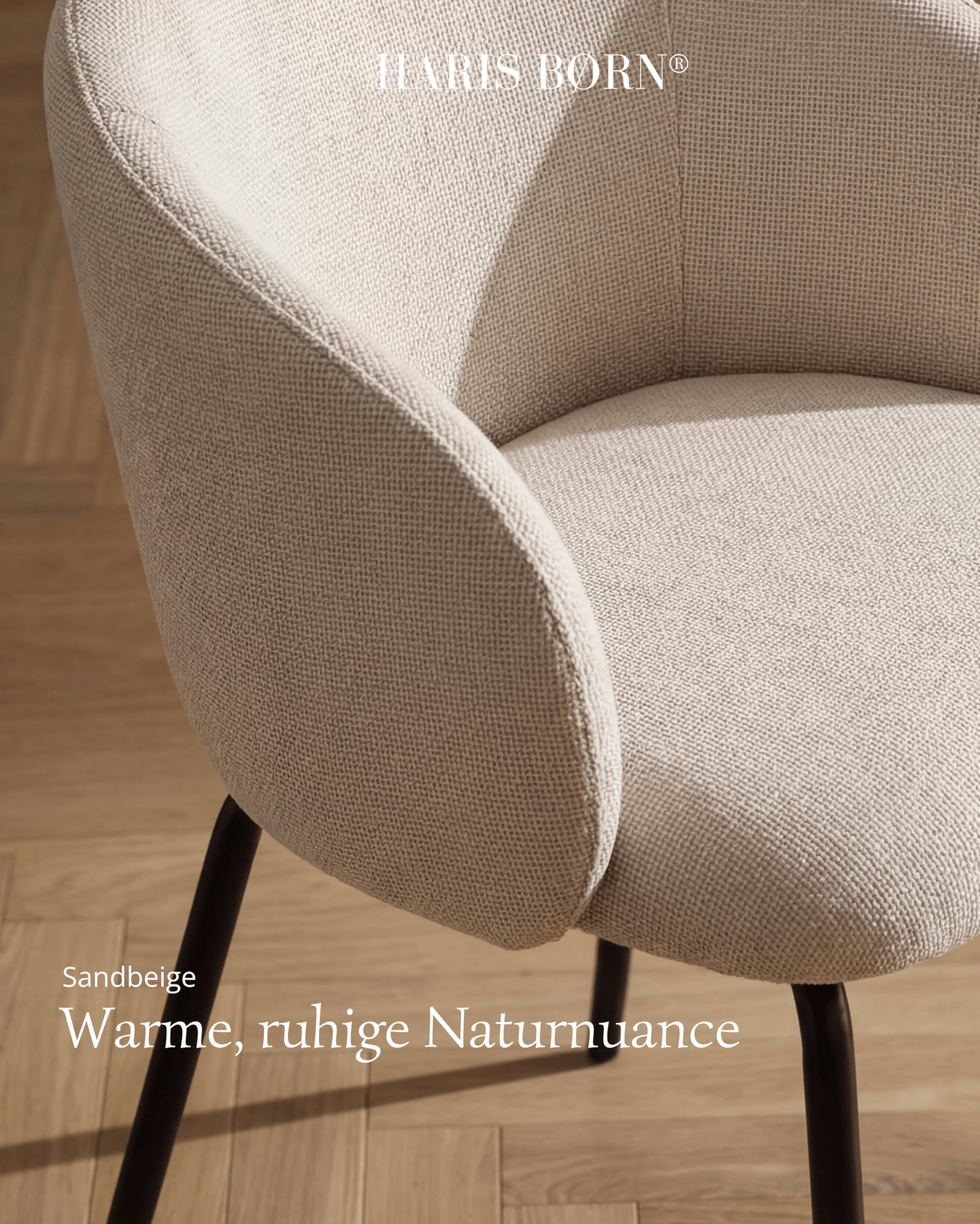 Esszimmerstühle (2er Set) Beige - Bequeme Polster Esszimmerstühle mit Armlehne - Premium Esstisch Stühle & Wohnzimmer Stühle - Moderne Esszimmerstühle 30 Tage risikofrei testen