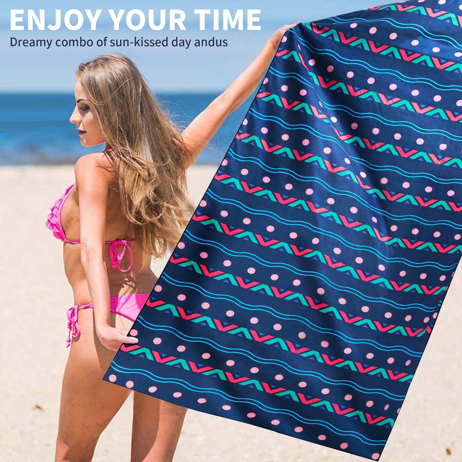 Joyoldelf Serviette De Plage Microfibre XXL 180x90 Cm – Anti-Sable, Séchage Ultra-Rapide, Flamant Bleu – Idéale Plage, Piscine, Voyage