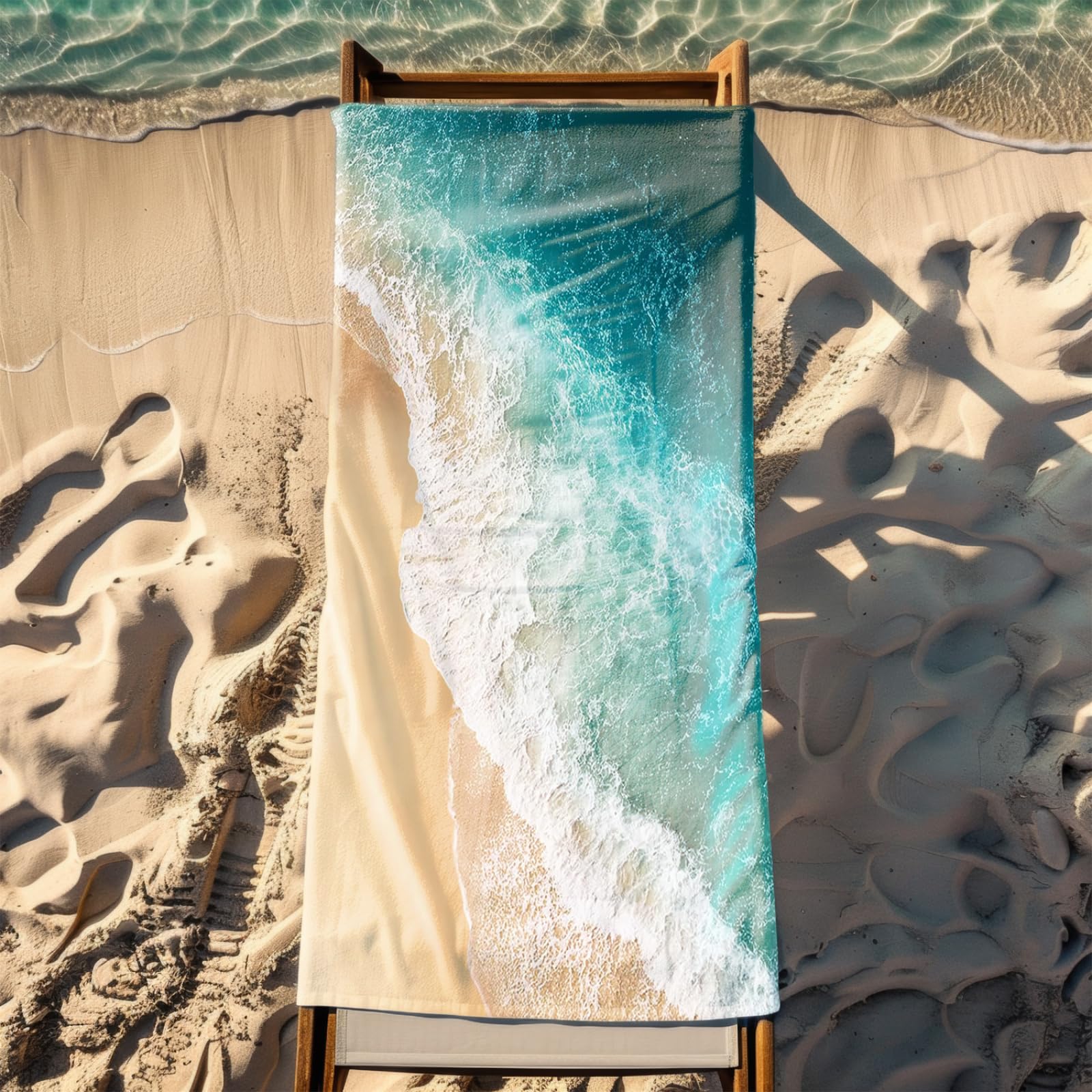 Generico Telo Mare Grande Xxl Mare Blu Antisabbia Leggero Assorbente e Compatto Sauna Viaggio Piscina Yoga Campeggio Donna Uomo