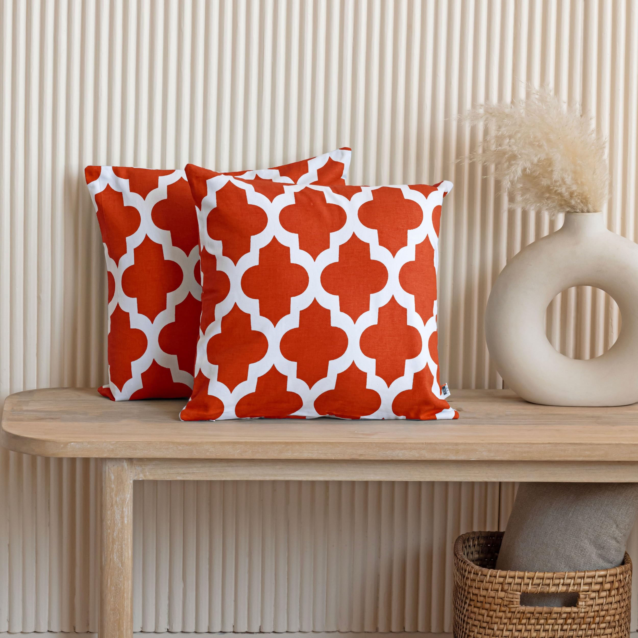 HOMEMONDE Cotton Set Of 2 Cushion Covers 12 X 12 Inches - Sofa Pillow Cover Square Living Room Decoration, Rust, 120 TC (B09TR3QL7B) Amazon Price History, Amazon Price Tracker