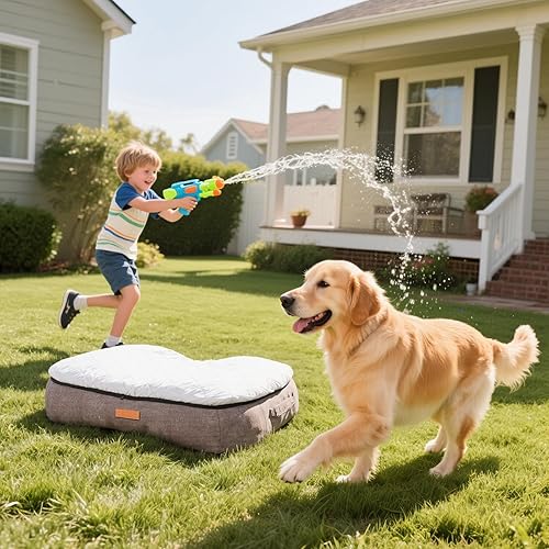 Miniatura 6 de Cama ultra lujosa para perro, viene con dos tipos de cojines extraíbles, cálida en invierno y fresca en verano, resistente al desgaste y resistente