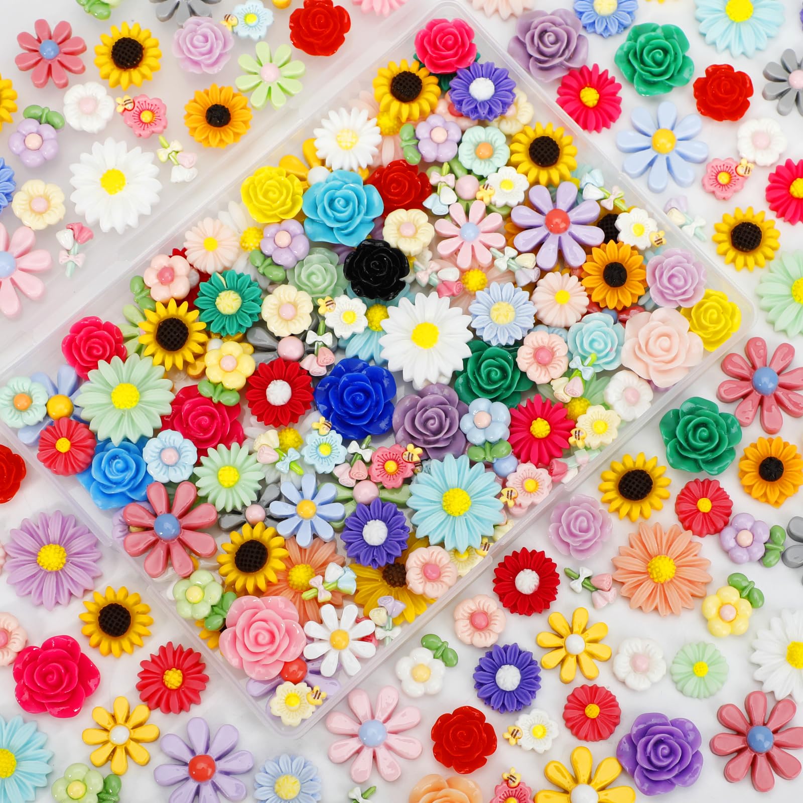 WDARTG 120 Pcs Mini Resin Flowers - dollhouse accessories | Mubboo