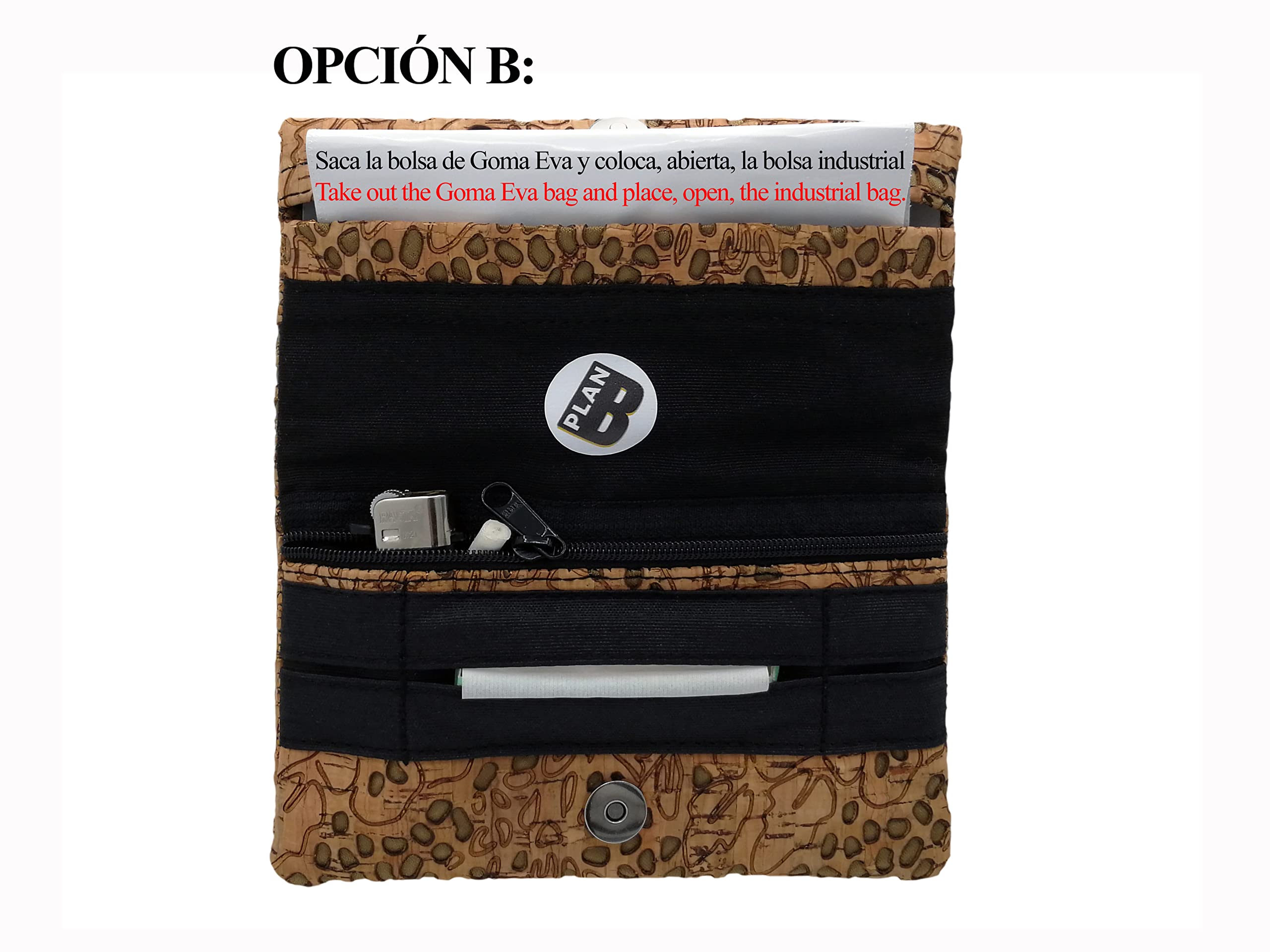 Plan B, Portasigarette Tabacco Trinciato, Yolo Baco, 16 x 8.5 cm, 50 g, con Borsa in Gomma EVA, Sughero Marrone