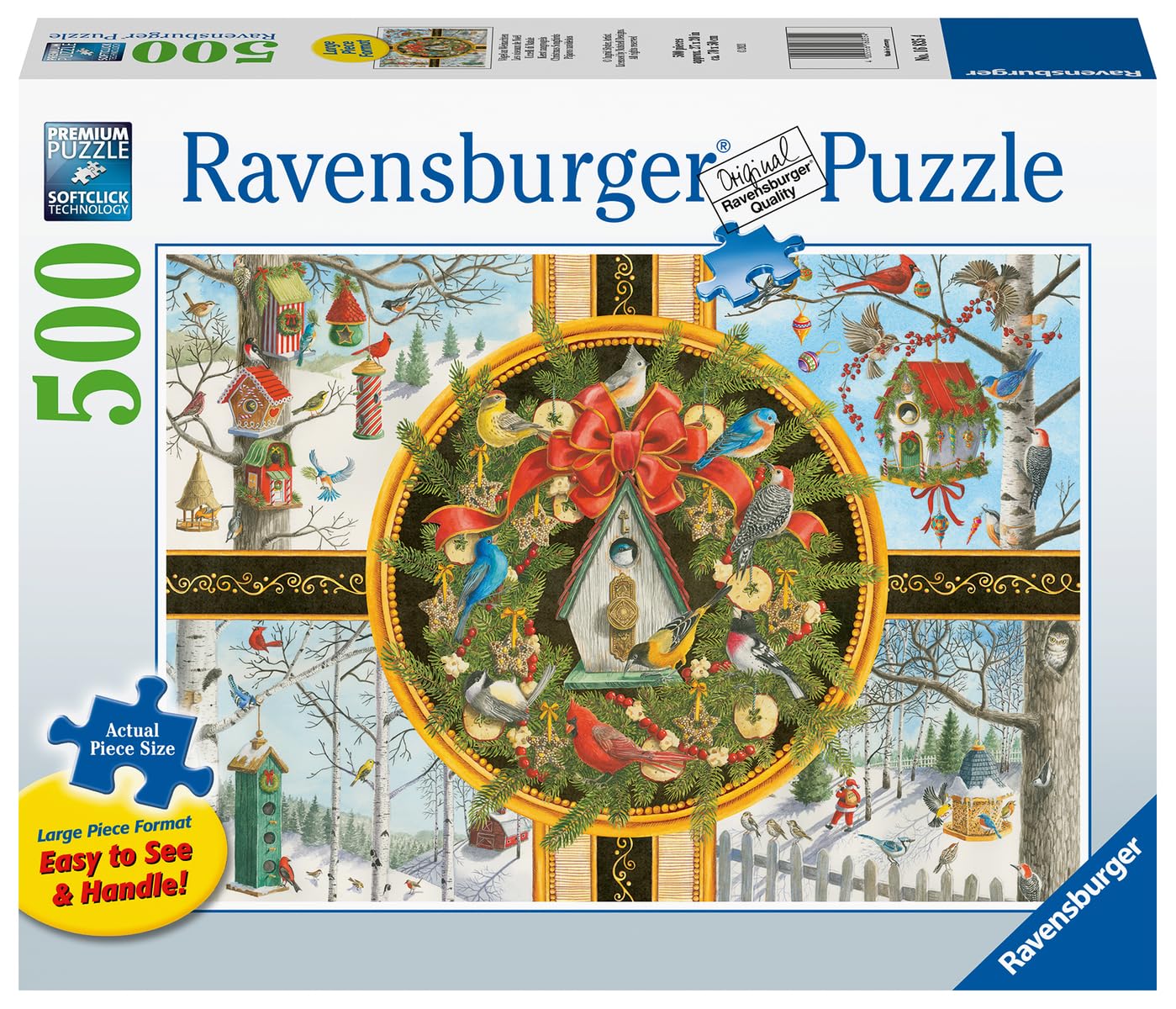 Ravensburger Christmas Songbirds 500 Piece Jigsaw Puzzle for Adults - 16835 - Every Piece is Unique, Softclick Technology Means Pieces Fit Together Perfectly - Image 2