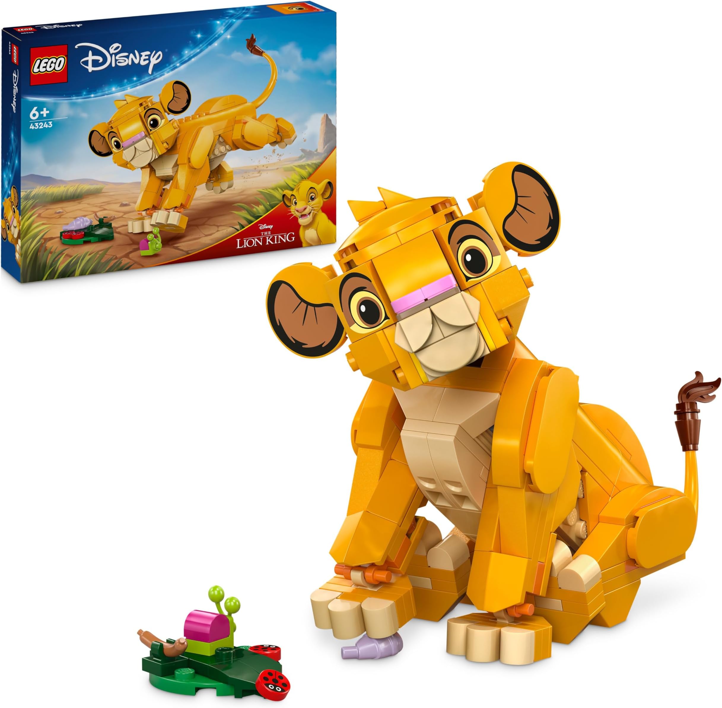 ǀ Disney Simba the Lion King Cub Building Toy for 6 Plus Year Old Girls & Boys, Construction Figure Playset, 1994 Movie Memorabilia Set, 30th Idea for Kids 43243