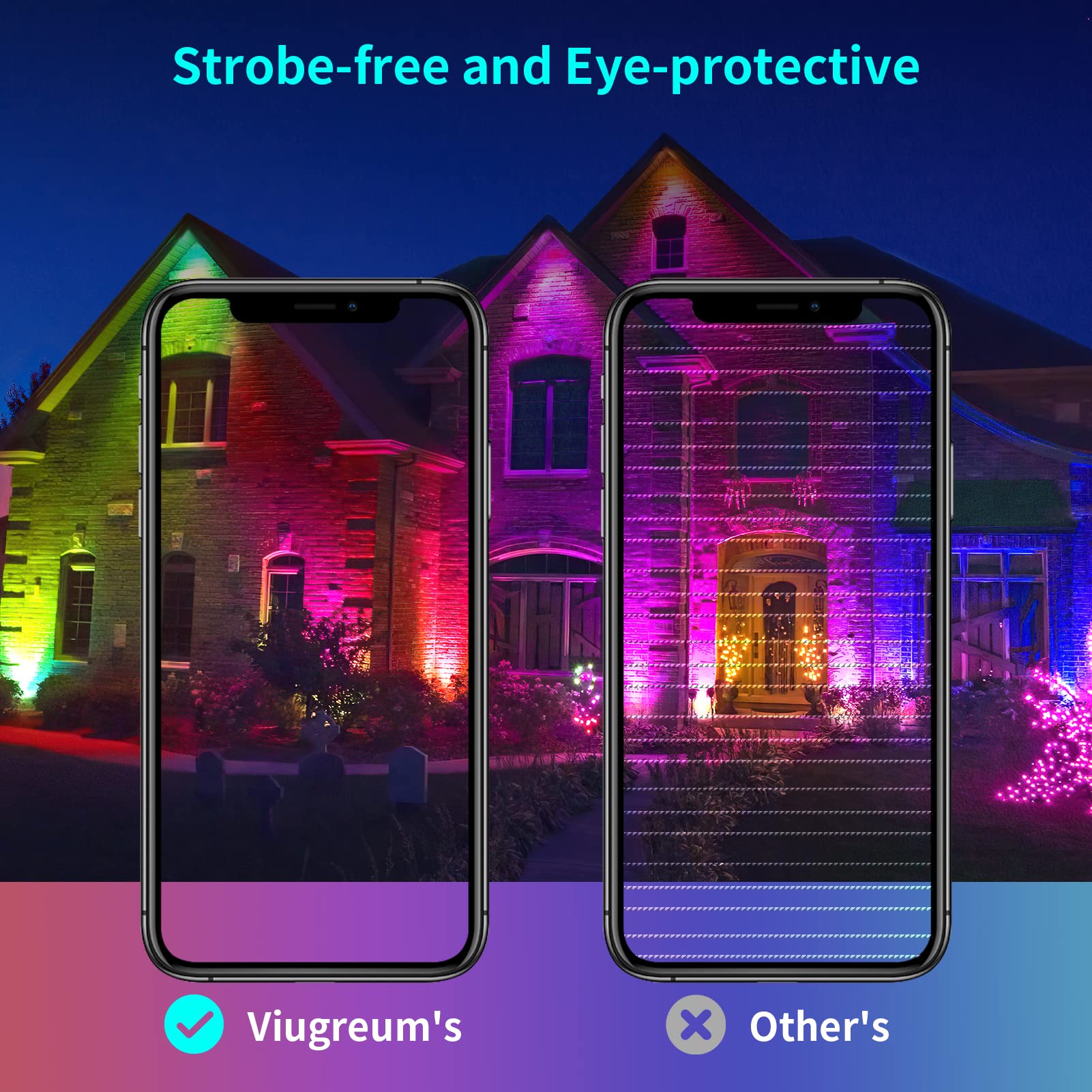 Viugreum 2pack Led UV+RGB Schwarzlicht 50W watt Strahler Außen IP65 Wasserdicht Fluter Scheinwerfer mit Netzkabel 1.5m Stecker Fernbedienung Schwarzlichtlampe für Weihnachten Party Bar Garten