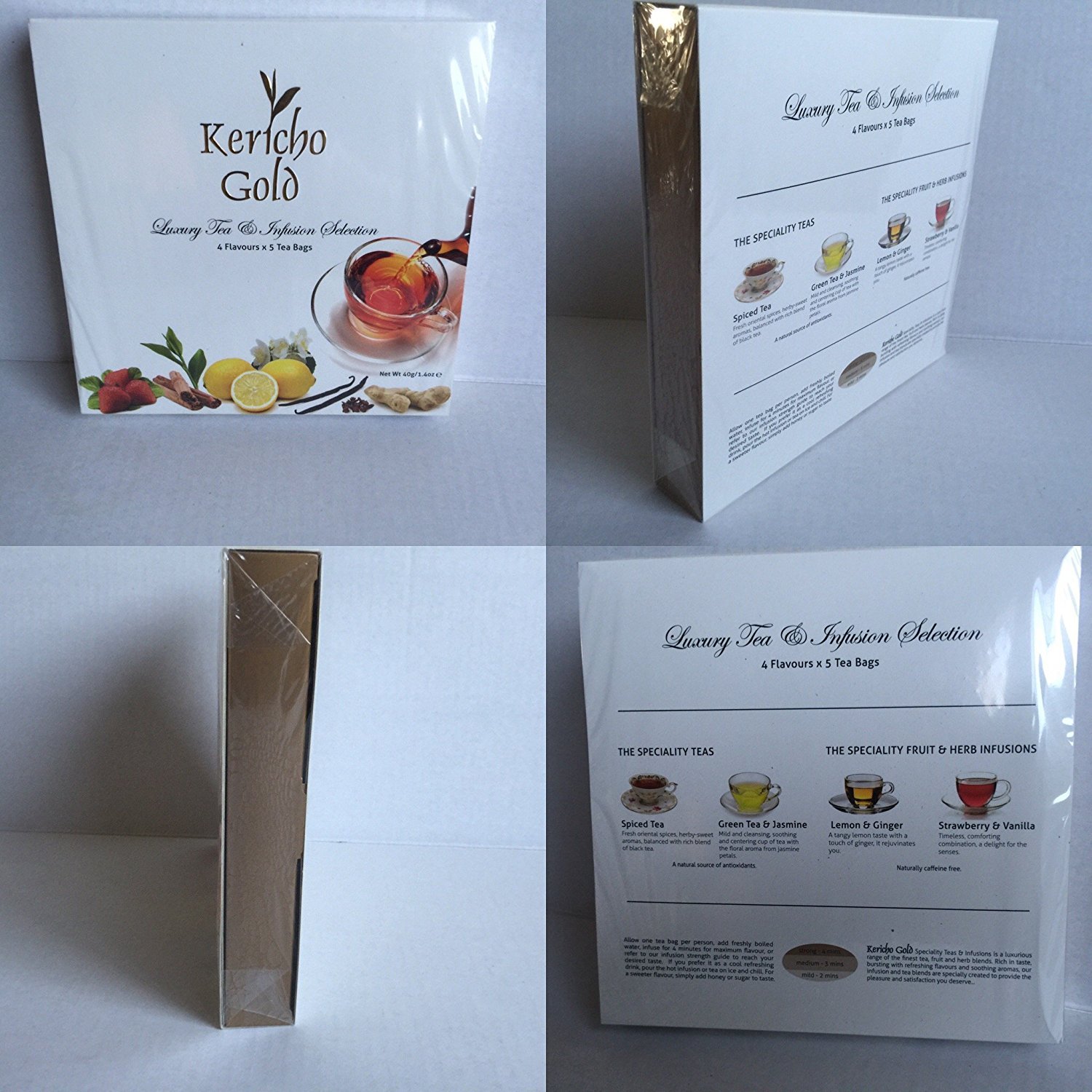 Kericho Gold Luxury Tea and Infusion Selection 4 flavours 5 tea bags