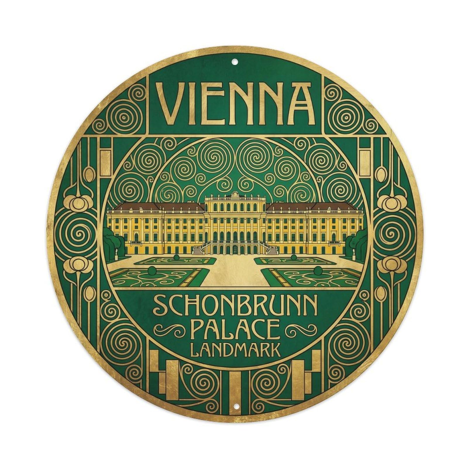 Vintage Travel Schonbrunn Palace Vienna Metal Tin Sign