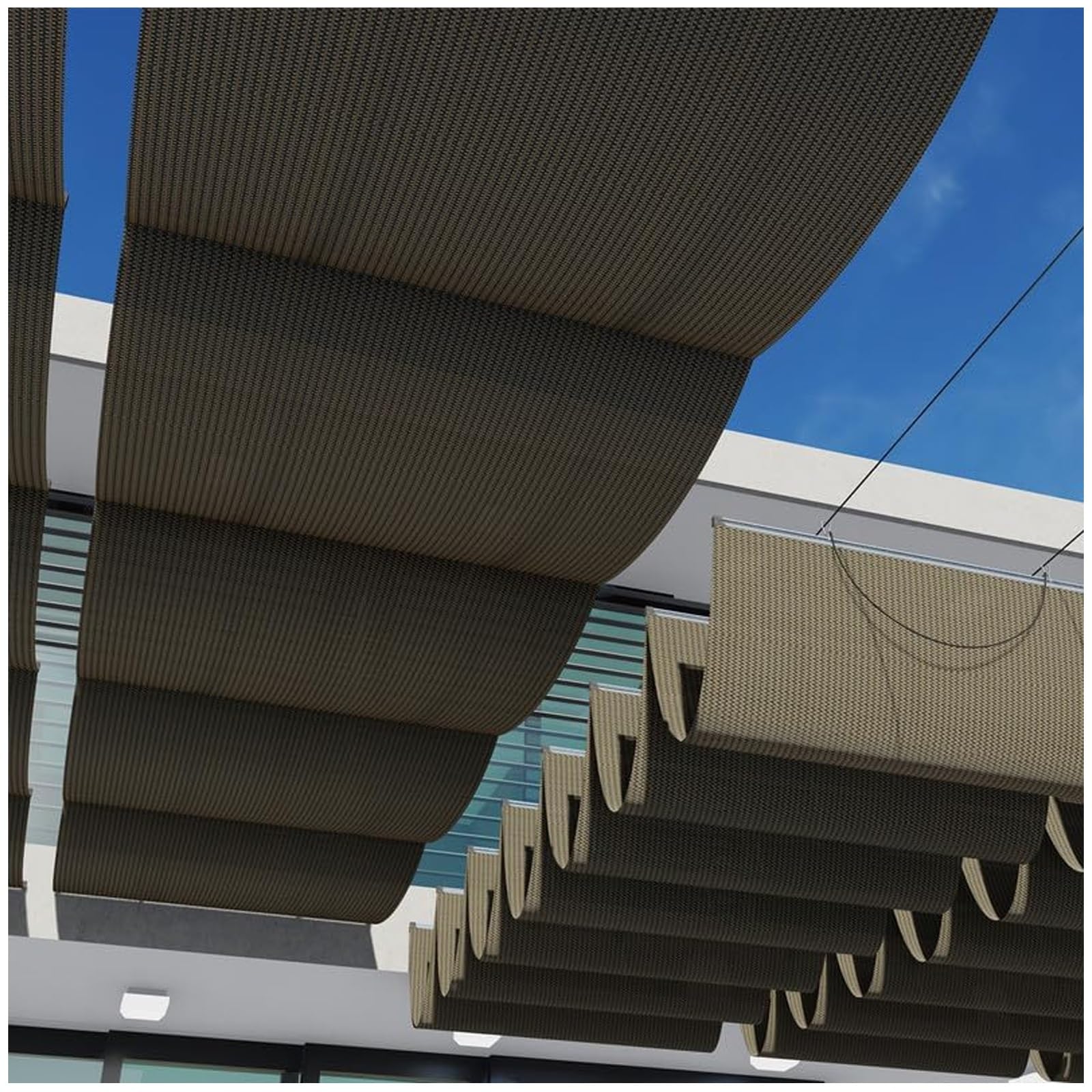 Voile d'ombrage pour pergola haut de gamme et grande cour