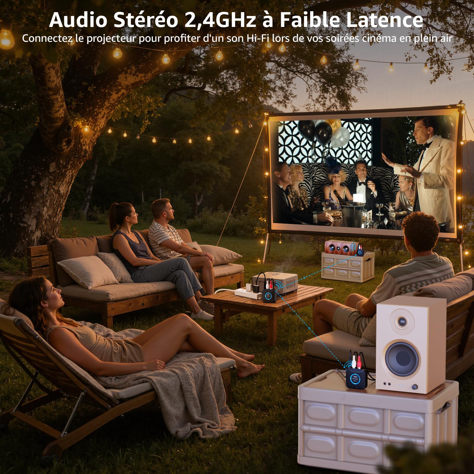 1Mii 2.4GHz(1 TX + 2 RX)Emetteur Récepteur Audio sans Fil Transmetteur
