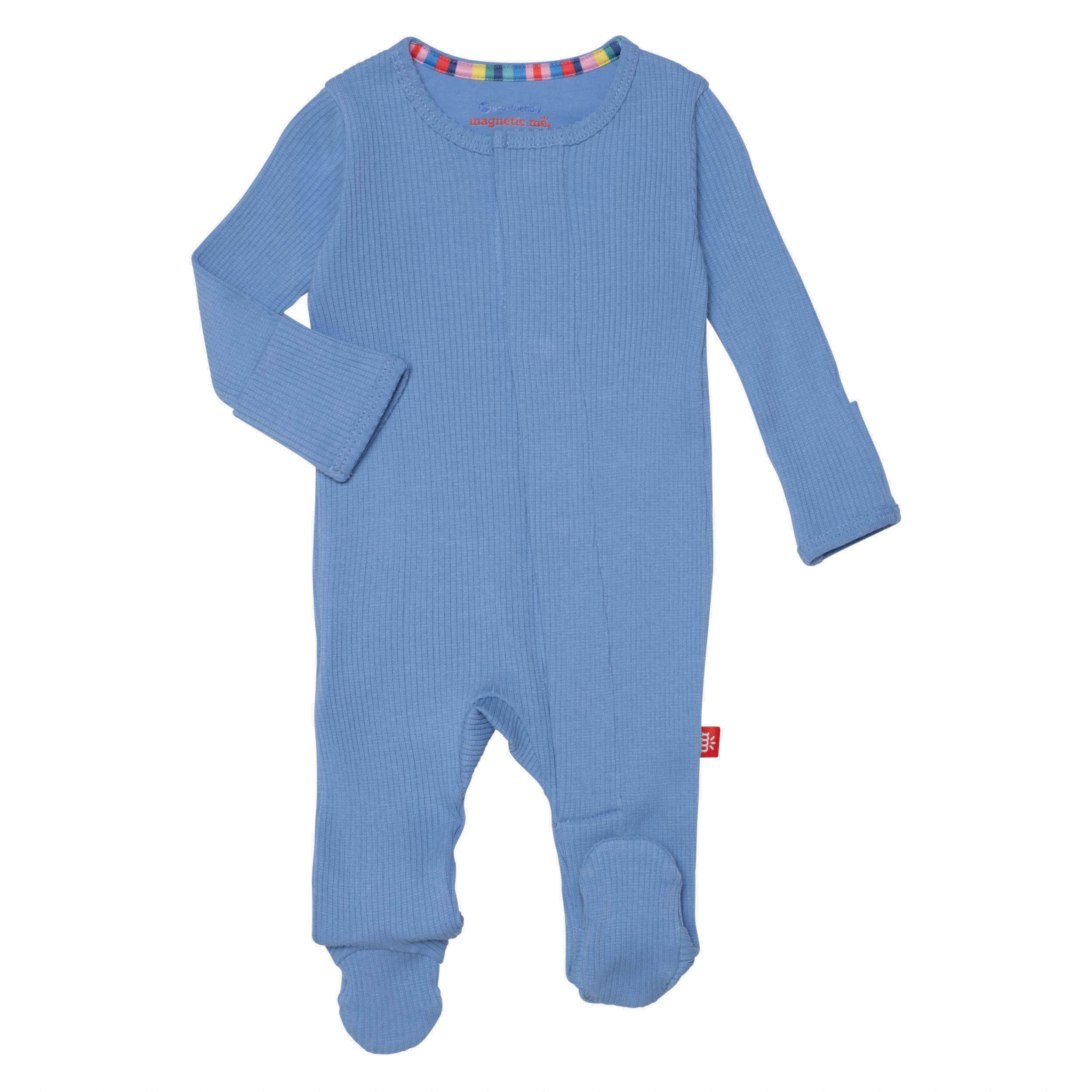 Magnificent Baby Boy 100% Cotton Footies with Magnetic Easy Close