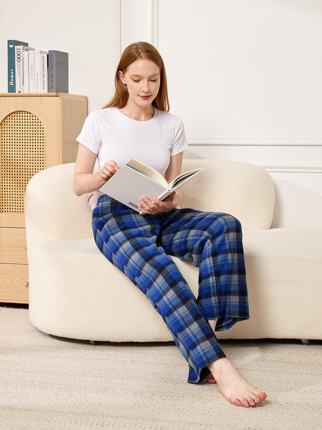 Women Plus Size Pajama Pants Plaid Soft Comfy Lounge Pants with Pockets & Drawstring Pj Bottoms for Christmas - Image 4