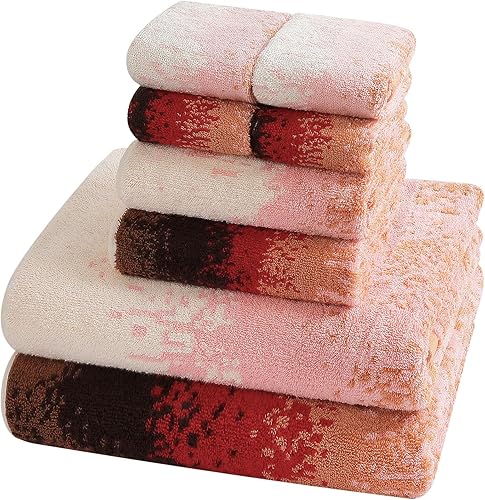 SEMAXE - Juego de toallas de baño de lujo, 2 toallas de baño, 2 toallas de mano, 4 toallas de algodón con bucles para colgar, etiqueta inteligente,