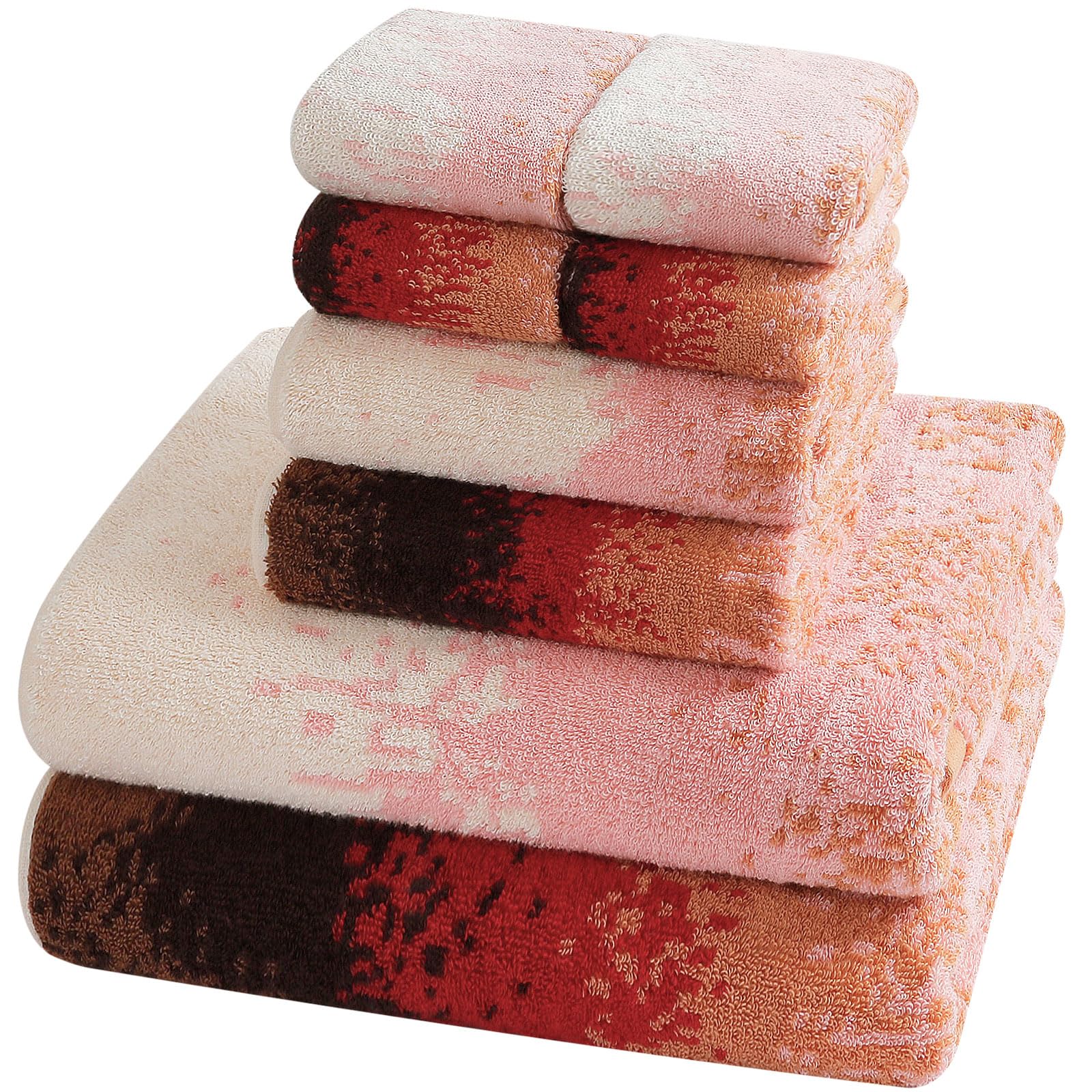 SEMAXE Bathroom Towel Set with Hanging Loop – 8-Piece Yarn Dyed Jacquard Cotton Towels, Oeko-TEX Certified, Soft & Absorbent, Gift-Ready for Bath, Spa, or Guest Use