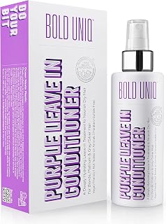 BOLD UNIQ Purple Leave In Conditioner for Dry & Damaged Blonde, Platinum & Gray/Silver Hair. Light Toning, Hydrating & Detangling. Peta-approved, Vegan & Cruelty-Free. Sulfate & Paraben Free.