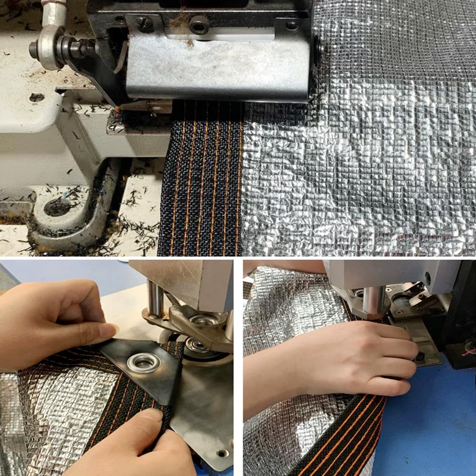 Malla Sombreadora del 75%,Red de Sombreado de Aluminio,Bloqueador Solar Sombra Paño Plateada,Malla de Ocultación con Ojales,Red Resistente a Los Rayos UV para Exteriores (3x10m)