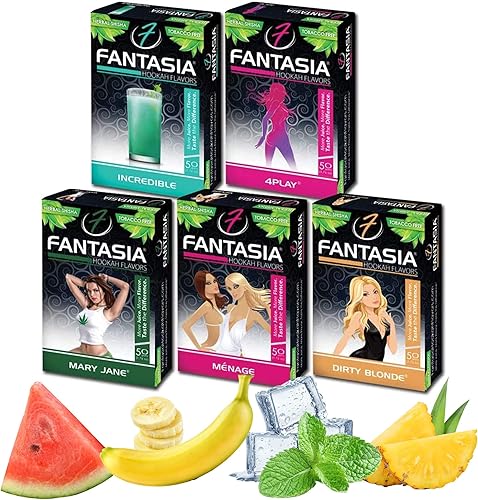 Miniatura 6 de Fantasia Herbal - Sabores de Hookah Shisha, sin tabaco ni nicotina, paquete variado, 50 gramos  1.76onzas
