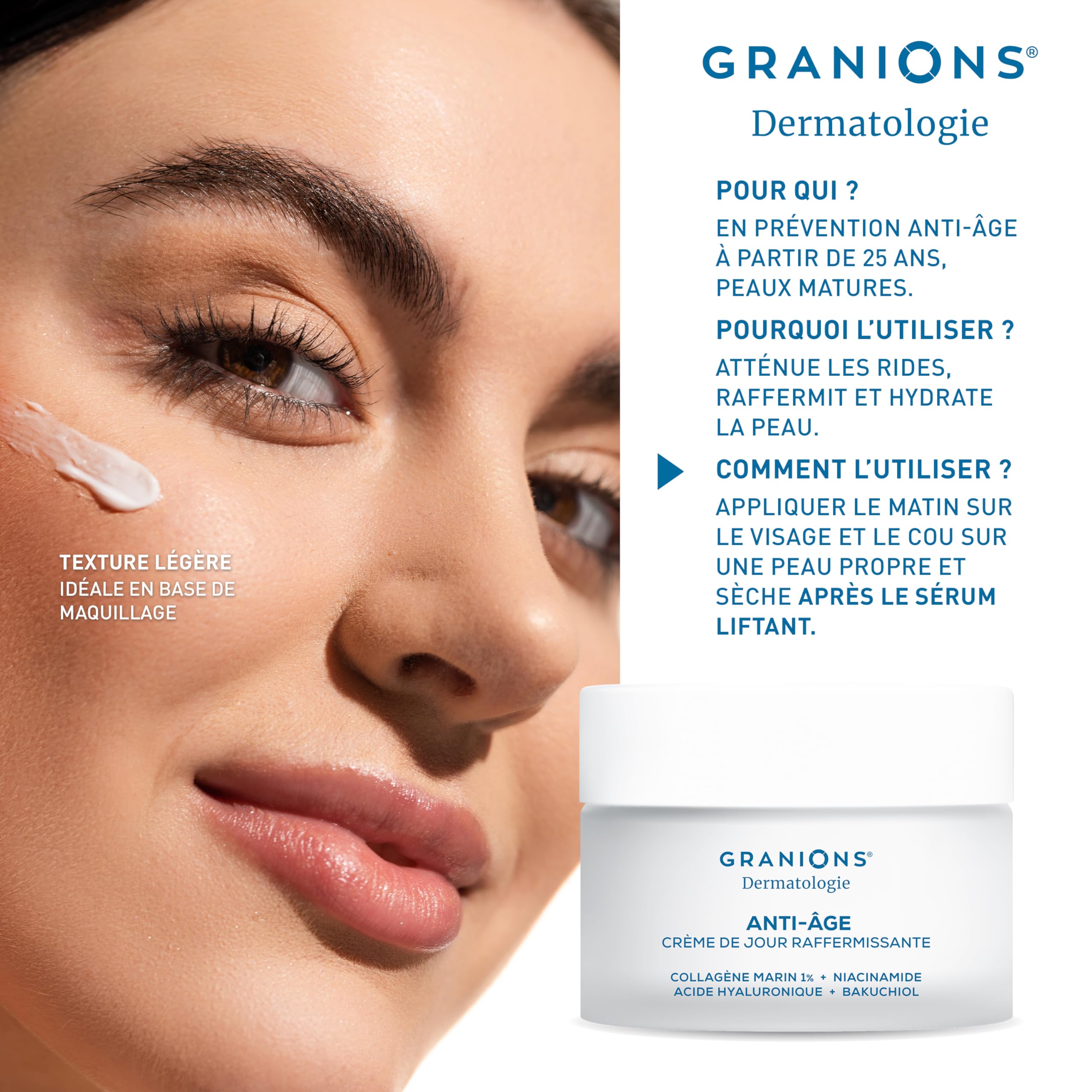 GRANIONS Coffret IN & OUT – Collagene Marin & Acide Hyaluronique – Complement alimentaire anti-age + Creme Jour Raffermissante + Rouleau de Jade & Gua Sha – Anti-Rides Visage – Routine complète IN&OUT