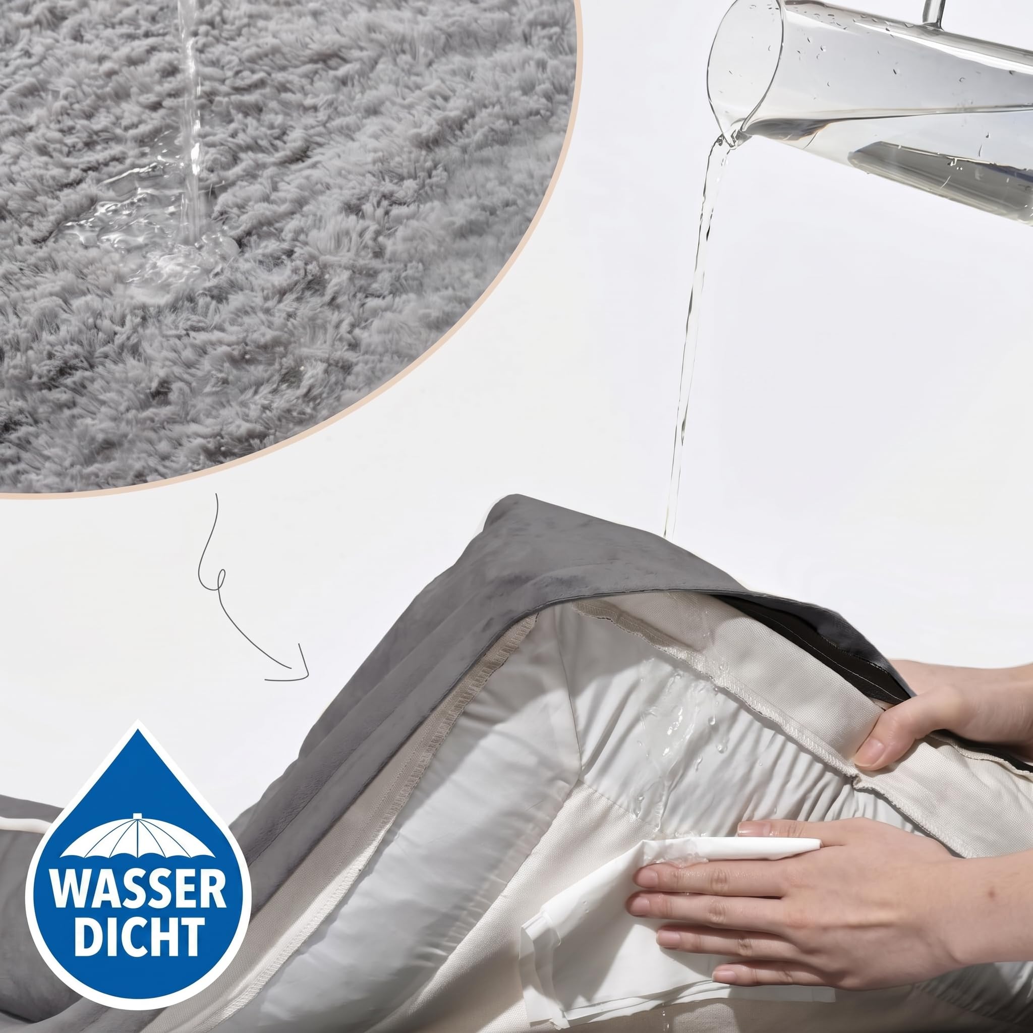Comfort Expression Orthopädisches Hundebett Große Hunde, 106x76x21 cm, Hundesofa mit Eierförmigem Kistenschaum, Hundebett Waschbar, Wasserfestes Hundekissen & Rutschfester Hundekorb, Grau