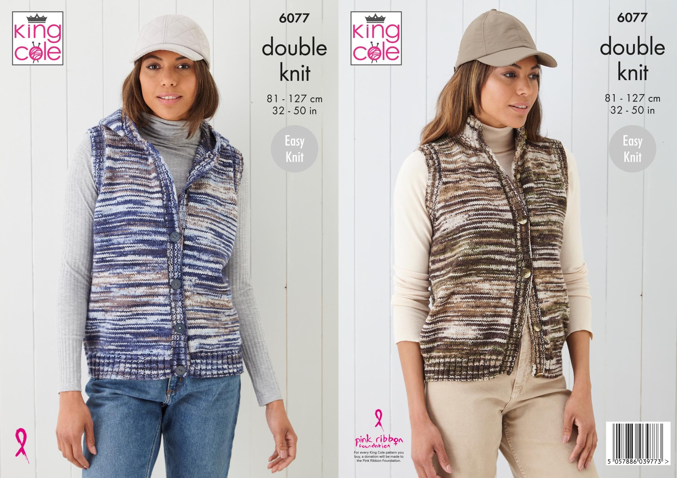 King Cole DK Knitting Pattern - 6077 Ladies Body Warmers