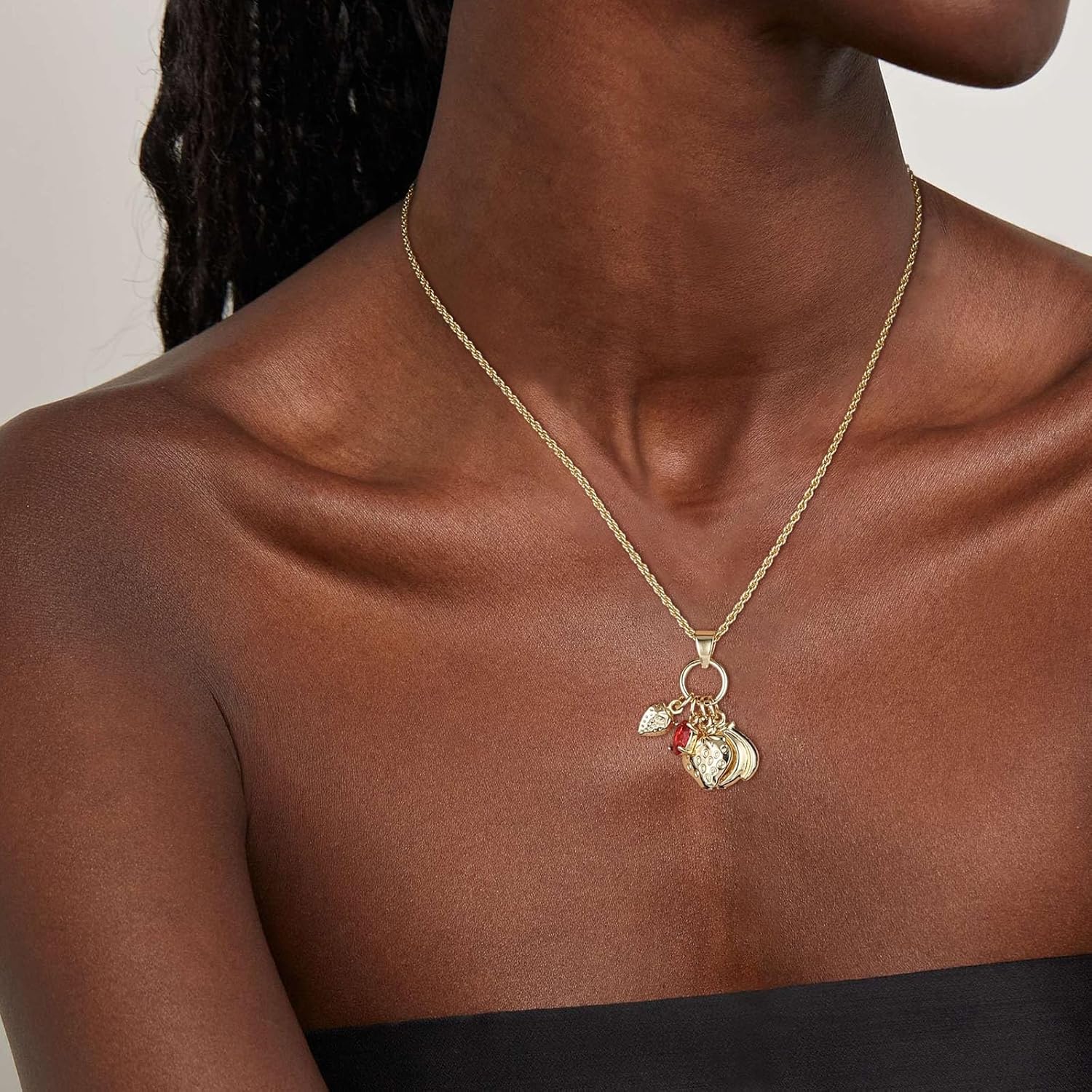 HZMAN 18K Gold Plated Brass Charming Necklace - Hypoallergenic Lightweight Elegant Jewelry Gift for Women - Image 3