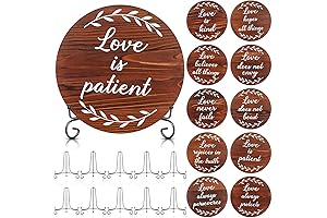 10 Pack Love is Patient Bible Verse Wedding Aisle Signs with Holders