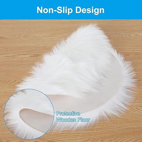 Miniatura 8 de Molain Almohadilla de piel sintética para silla de 12 pulgadas funda redonda para asiento tapete suave y esponjoso para sofá fondo de fotografía de