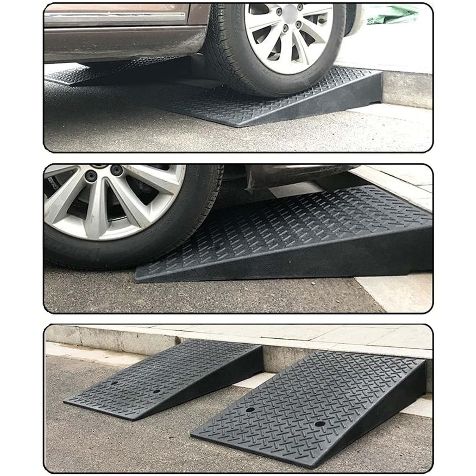 Rampa de acceso de goma con elevación de 3,9 a 10,2 pulgadas, rampa industrial para bordillos, rampa de acceso para vehículos de alta resistencia, rampa portátil para escalones, rampa para sillas de