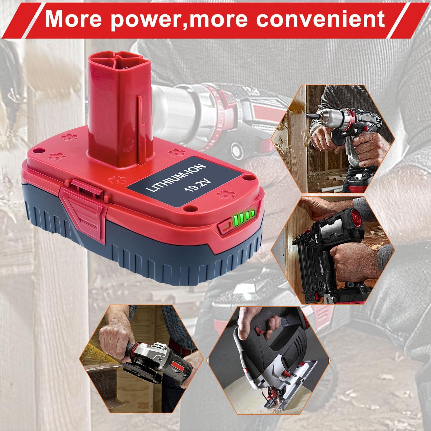 DTK Replacement for Craftsman 19.2V Battery Lithium ion C3 11375 11376 130279005 1323903 130211004 130279003 130279017 315.115410 315.11485 315.PP2011 315.PP2020 Tools 3500mah 2 Packs