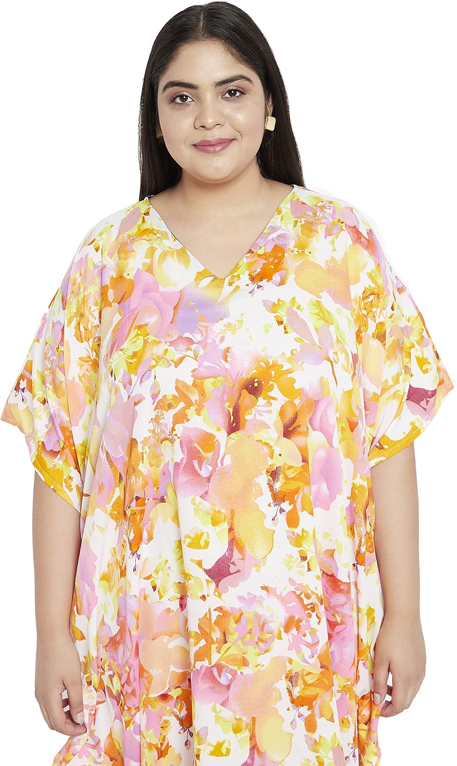 Oussum Women Plus Size Kaftans Kimono Polyester Dresses Loose Caftan Dress Ladies Evening Casual Long Maxi Lounge Beach Wear - Image 5