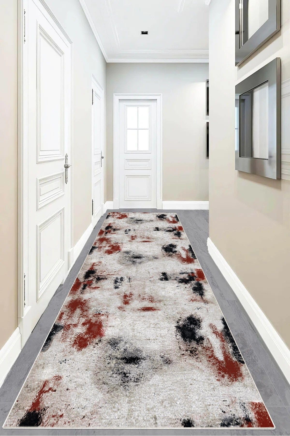 Pelangi Batik Desenli Renk Geçişli Dijital Baskı Yıkanabilir Kaymaz Taban Salon Halısı ve Yolluk, Karışık Renkli 80 x 600, 955518411110806007
