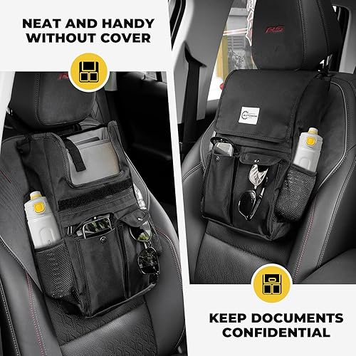 Miniatura 4 de Organizador de coche para asiento delantero, organizador portátil para asiento delantero, organizador de asiento de pasajero con diseño de cubierta