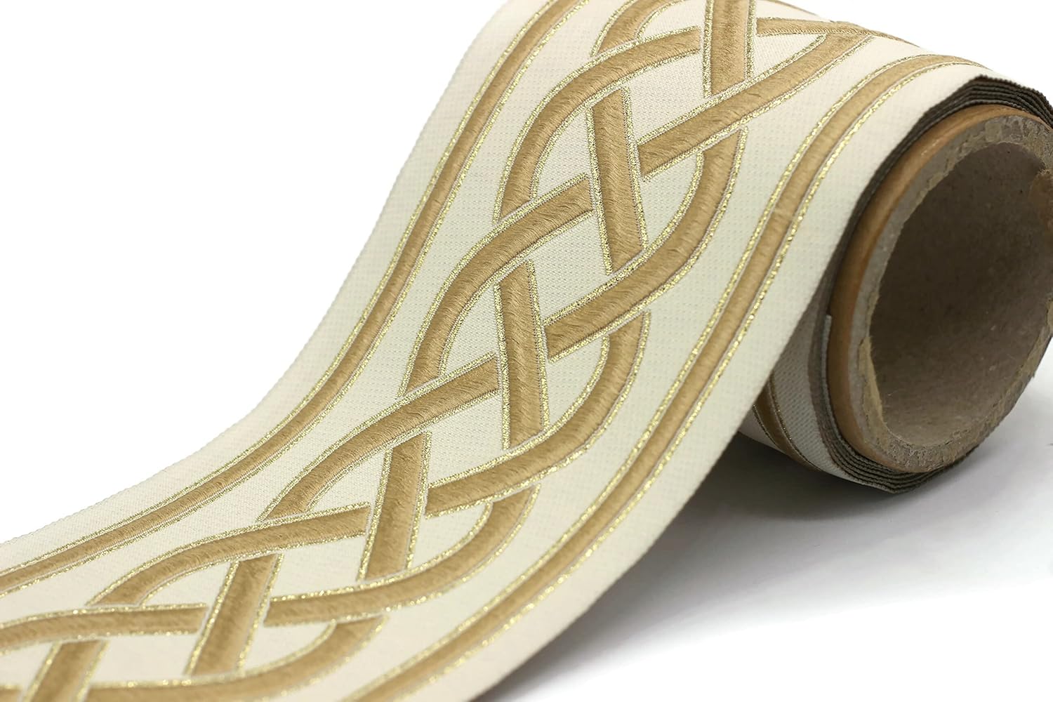 3.8 Yards Spool 3.9" Spiral Drapery Trim Jacquard Ribbon for Your Drapes Curtains Drapery Banding Trim Tape V2 177