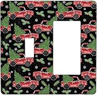 Vista 81 de Cubierta de interruptor de luz dúplex de 1 banda, cubierta decorativa de Navidad con copos de nieve rojos, placa frontal decorativa para cocina