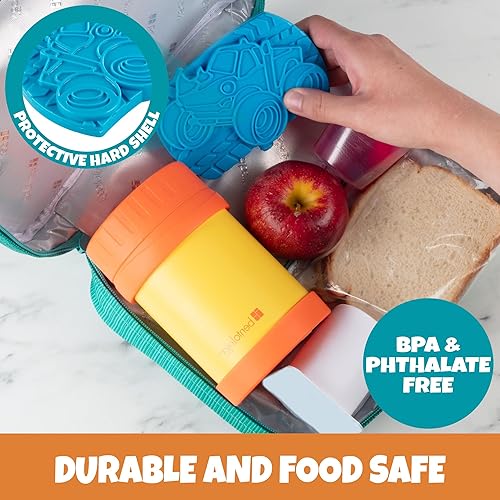 Miniatura 5 de Paquetes de hielo duros para niños (paquete de 3) paquetes de congeladores delgados y ligeros, reutilizables, enfriadores de larga duración